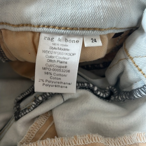 EUC Rag and Bone sz 24 Cate Mid-Rise Skinny light wash distressed GENUINE R&B - Picture 13 of 14